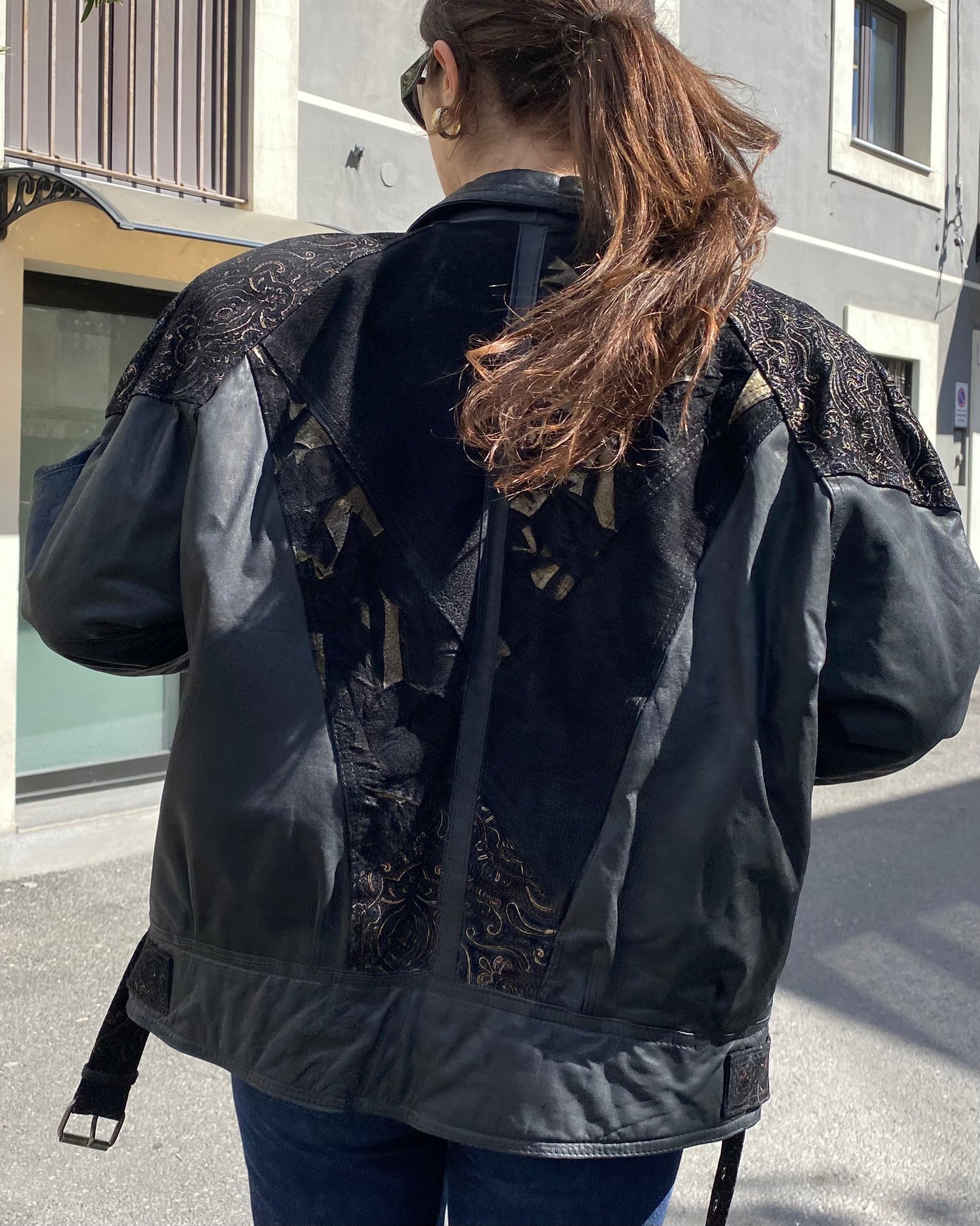 80s bomber leather jacket