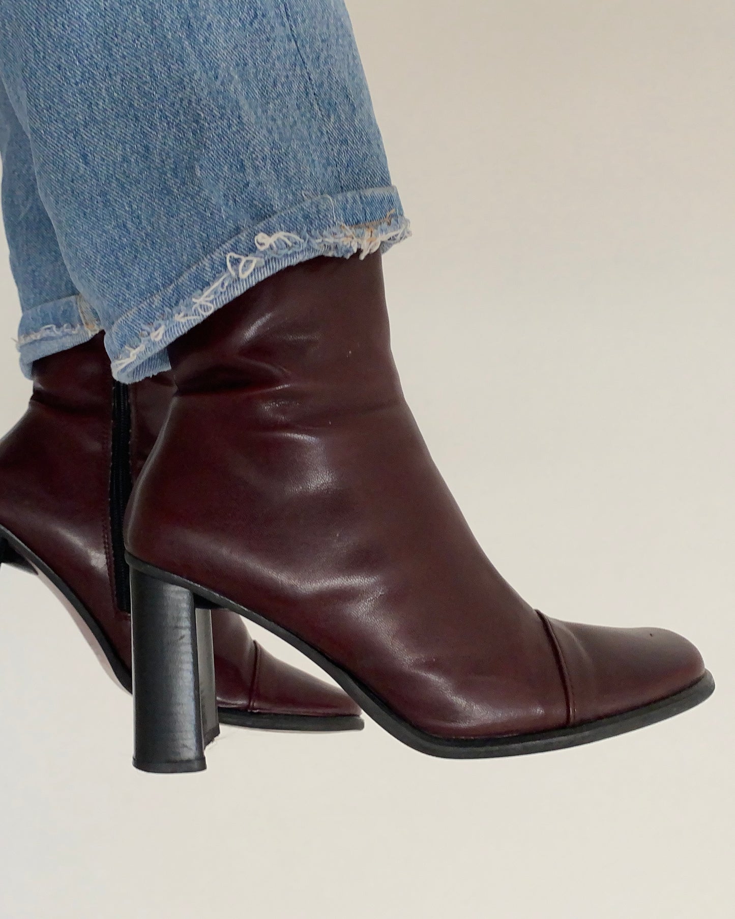 Vintage square toe leather boots