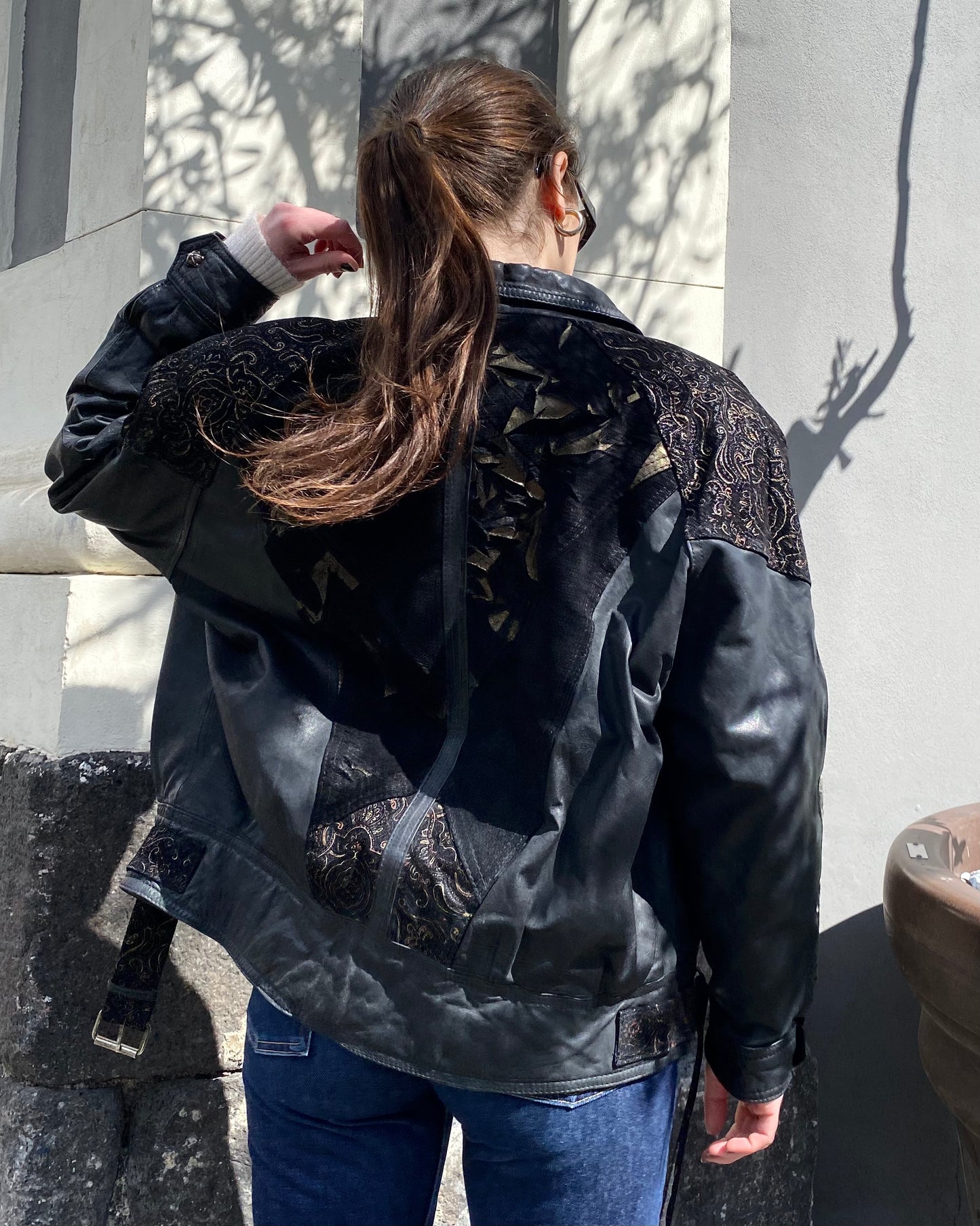 80s bomber leather jacket