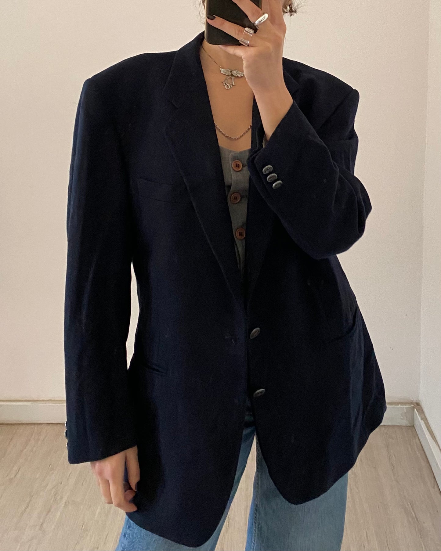 The perfect wool navy blazer