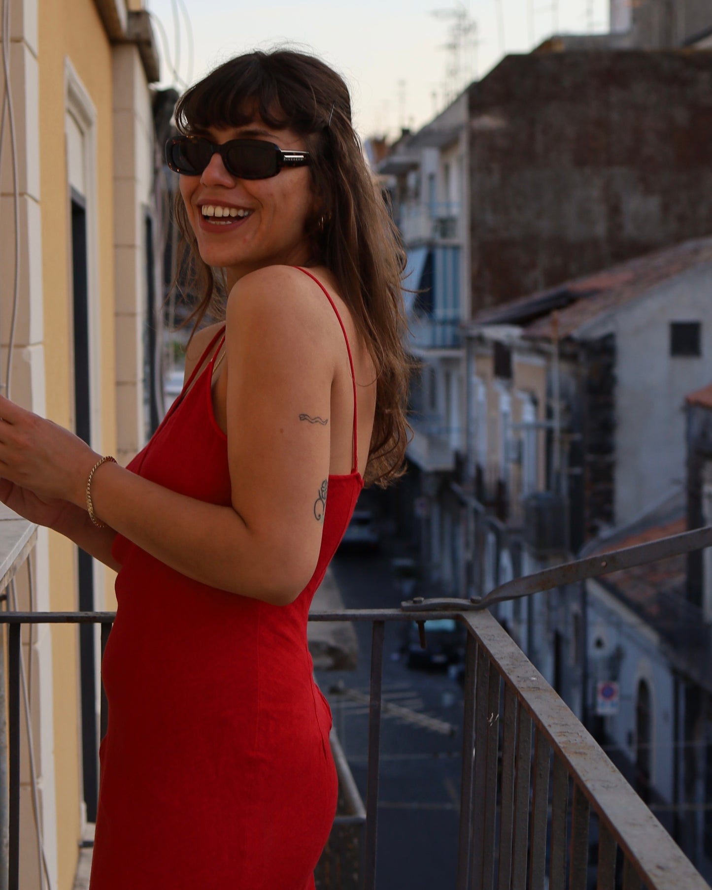 Vintage red midi dress