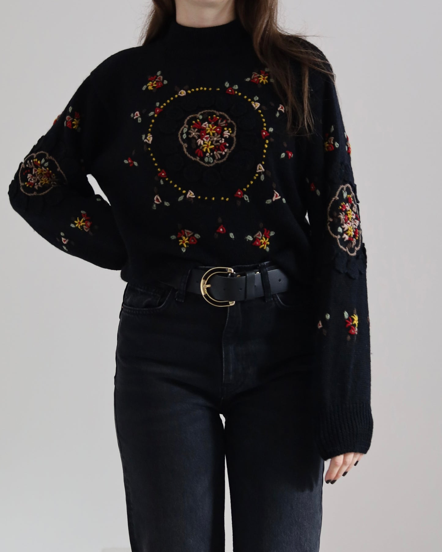 Vintage wool embroidered jumper