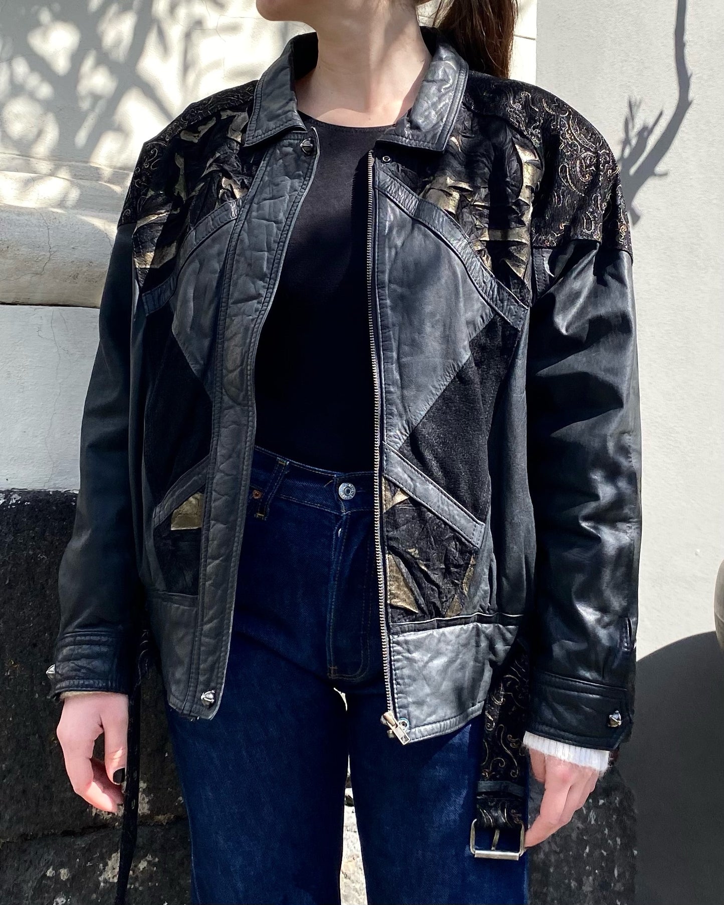 80s bomber leather jacket