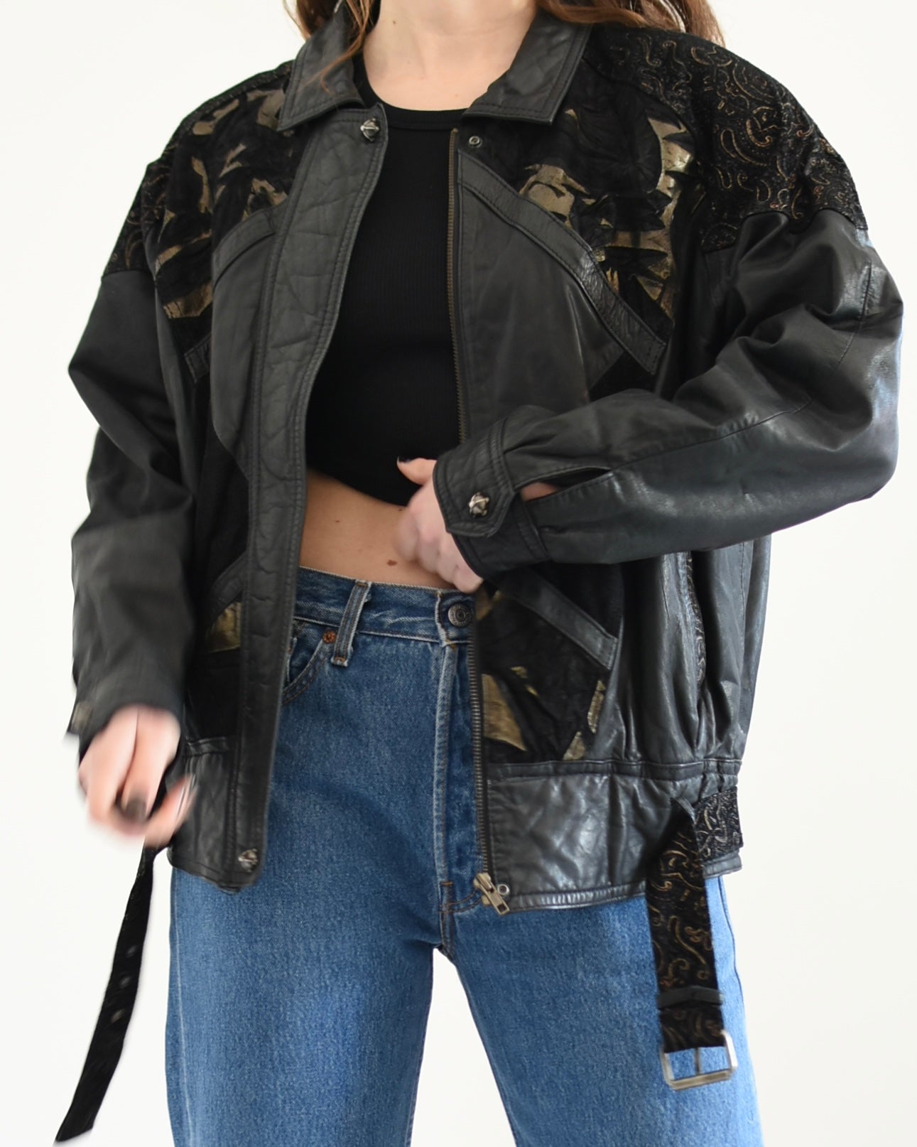 80s bomber leather jacket