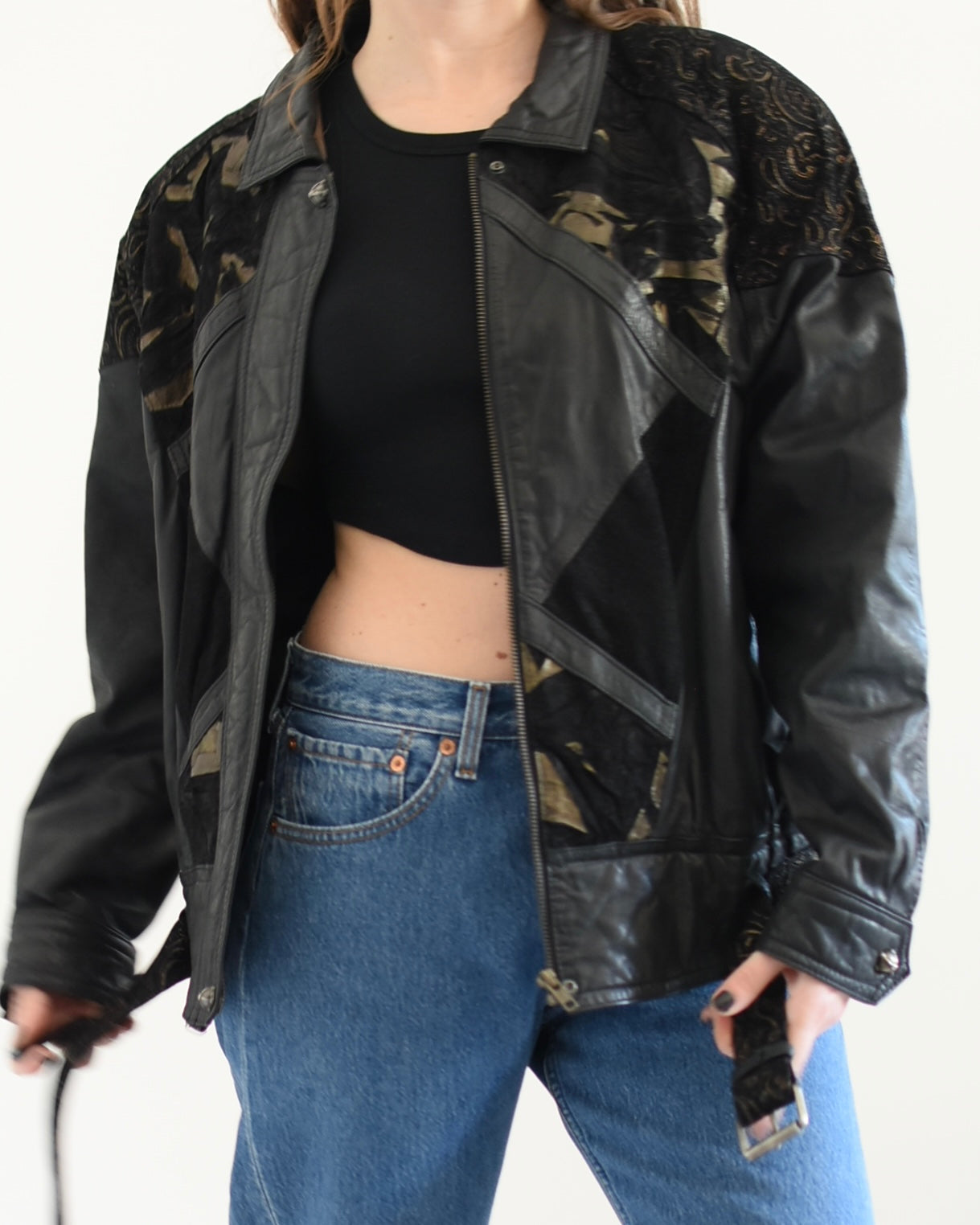 80s bomber leather jacket