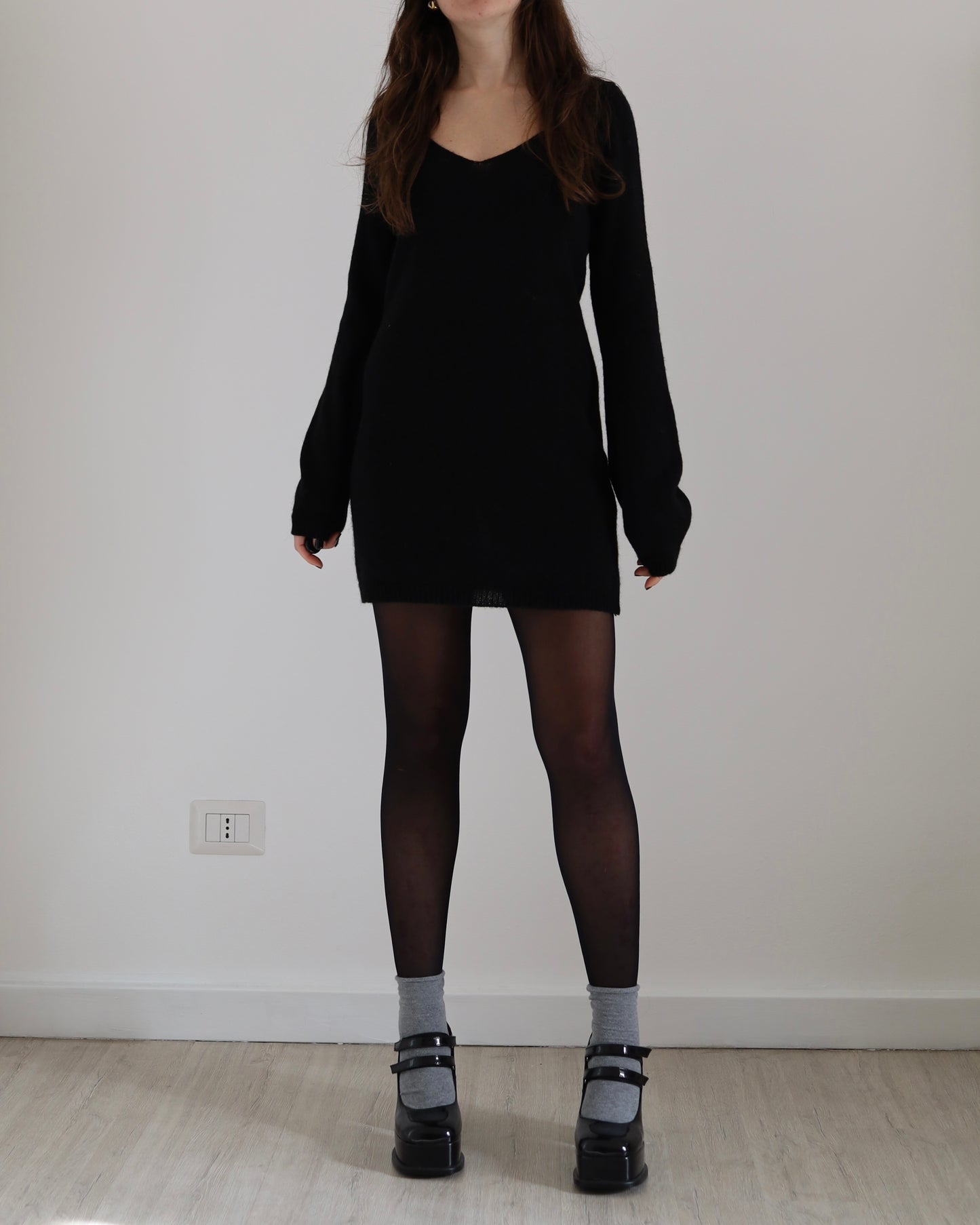 Knit wool mini dress