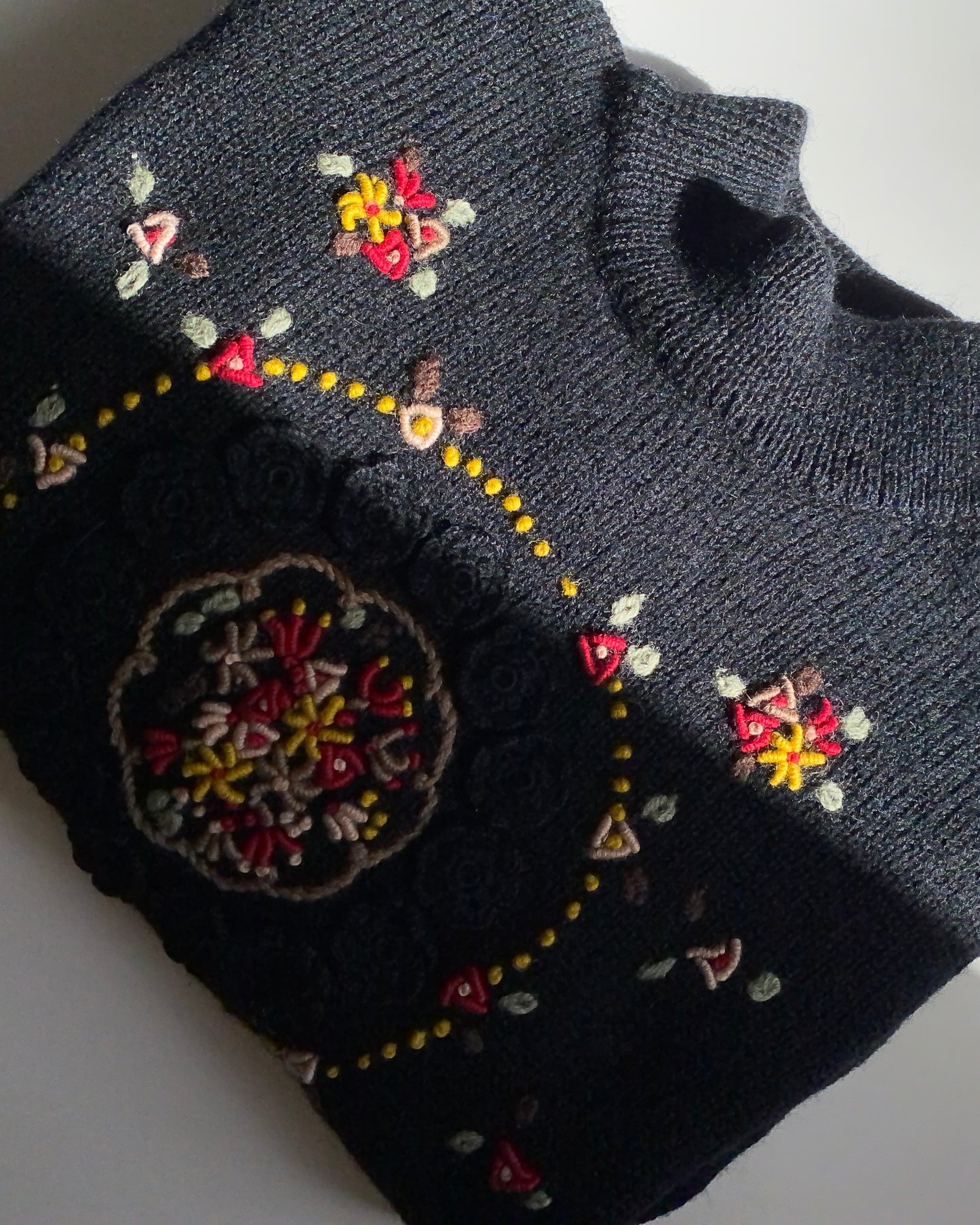 Vintage wool embroidered jumper