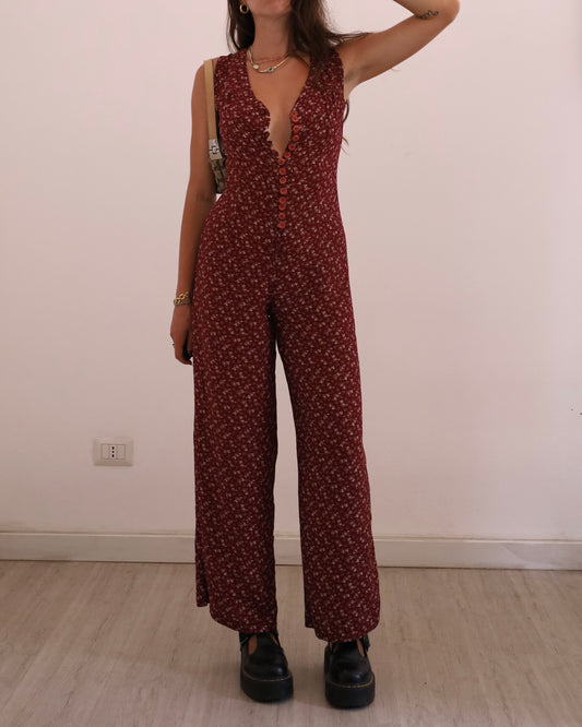 90s vintage buttoned jumpsuit