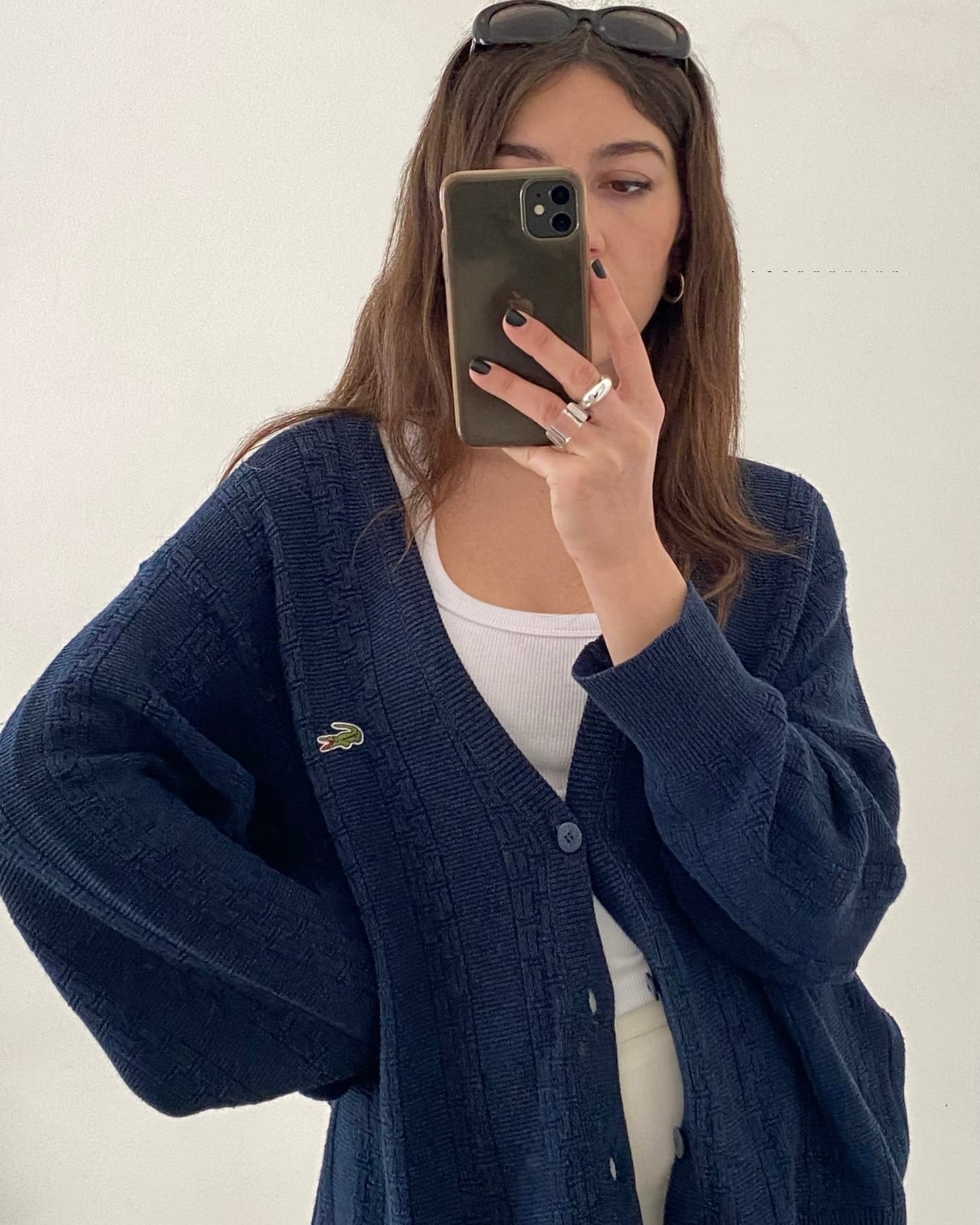 Lacoste navy cardigan