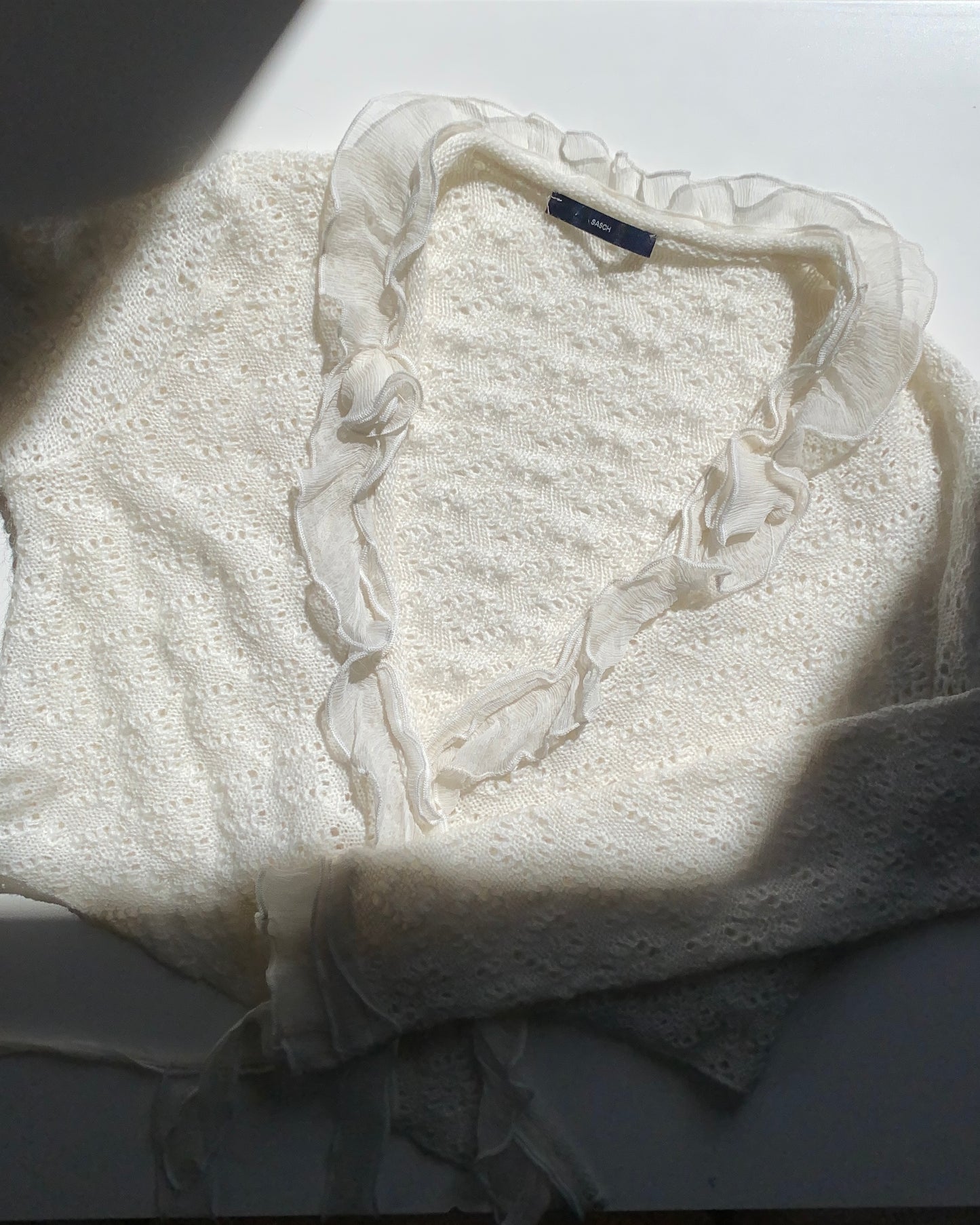 Knit mohair wrap top