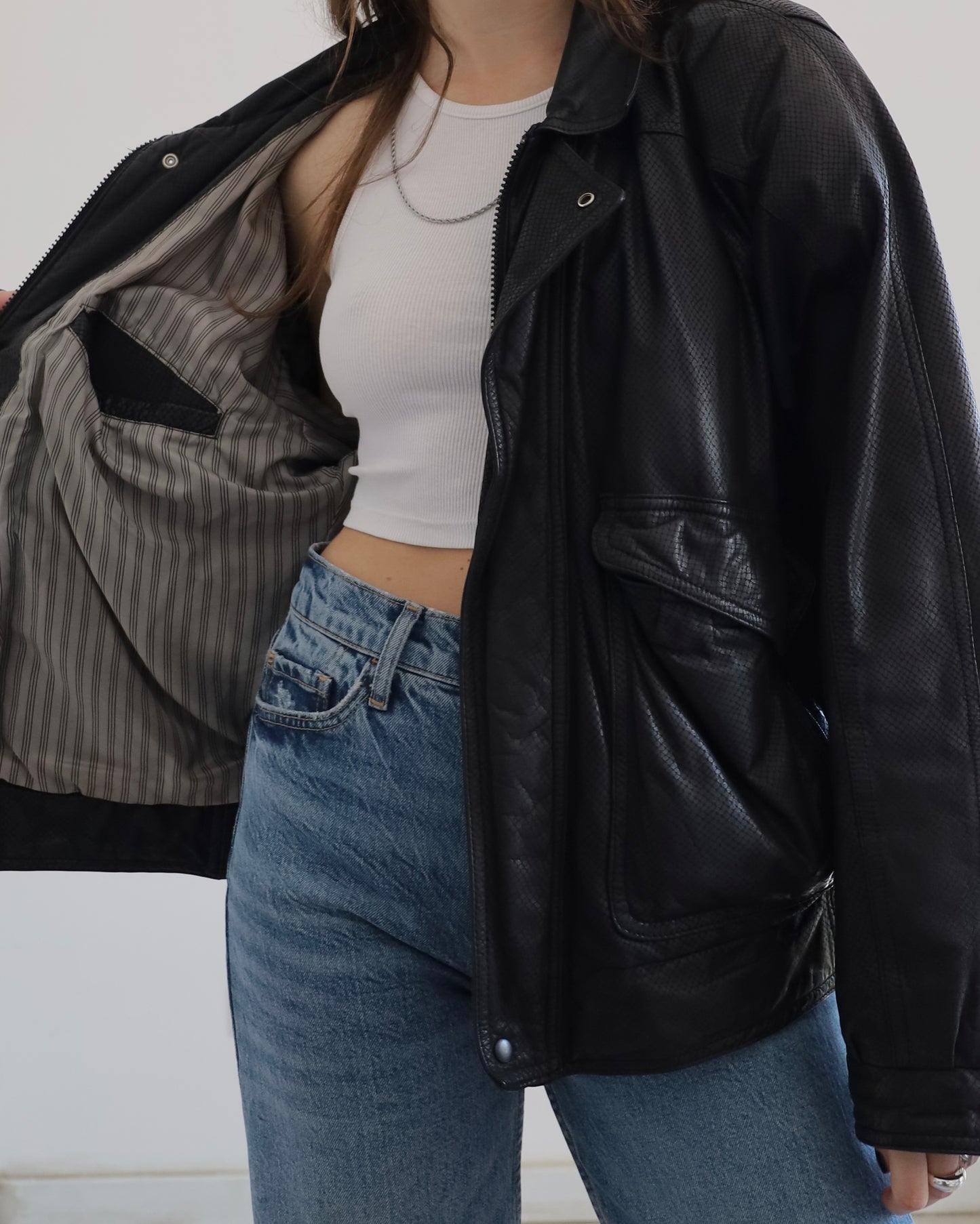 The leather bomber jacket