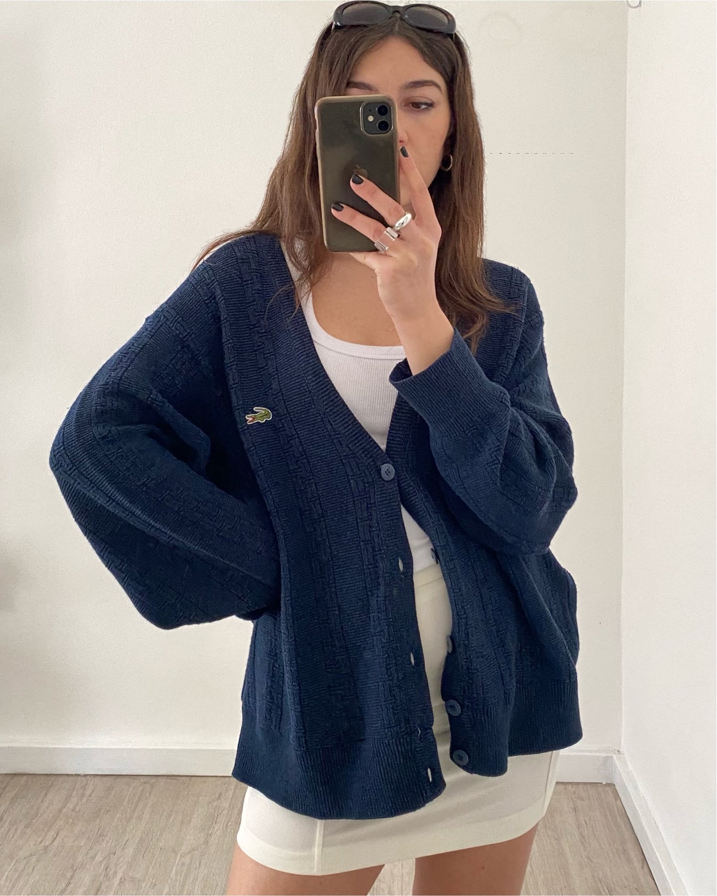 Lacoste navy cardigan