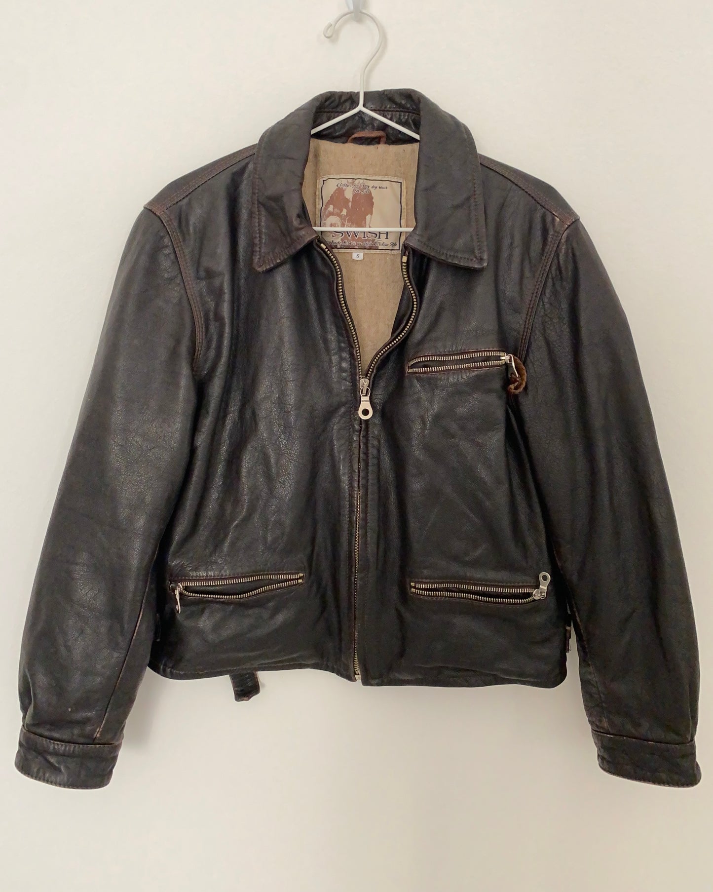 Brown leather jacket