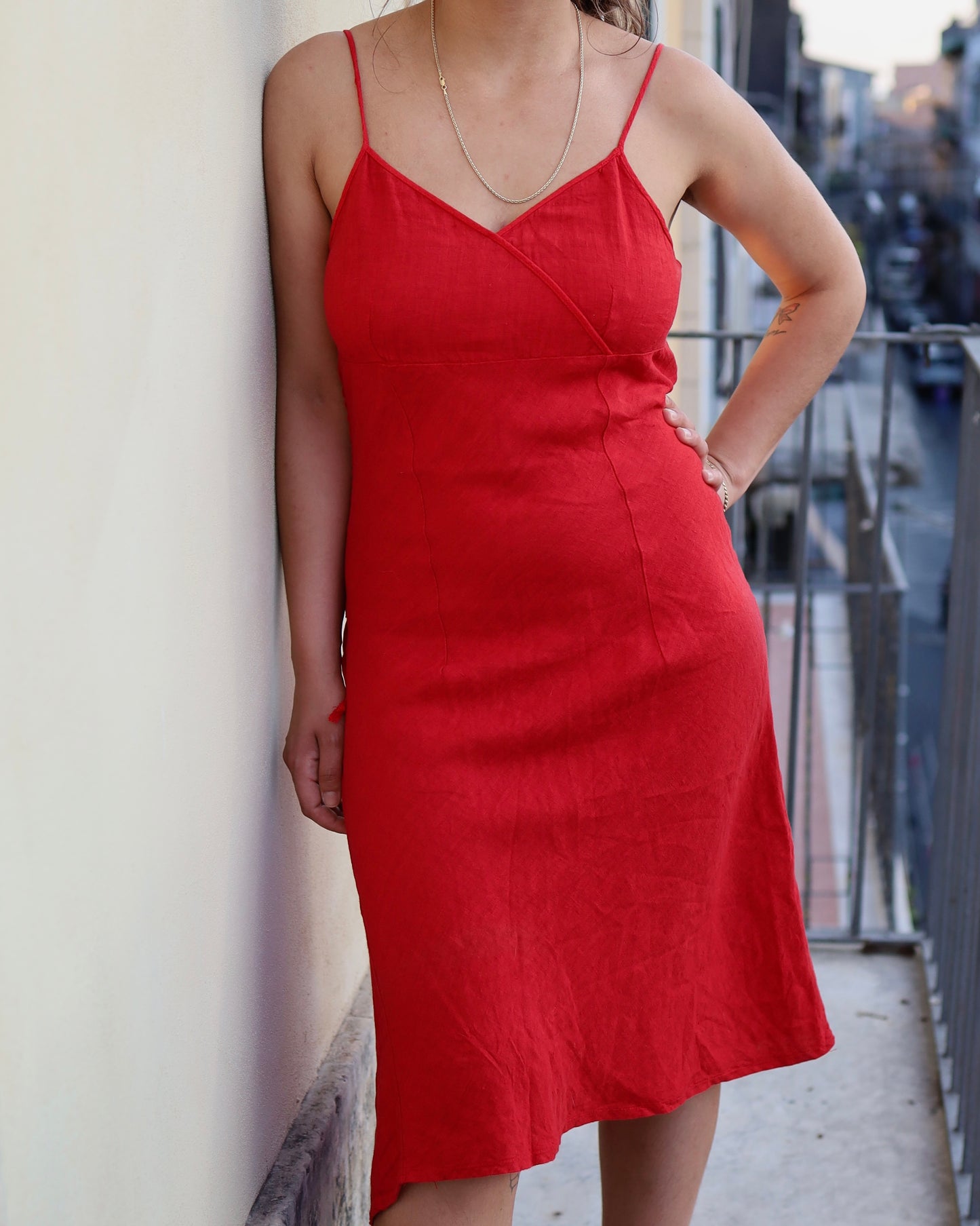 Vintage red midi dress