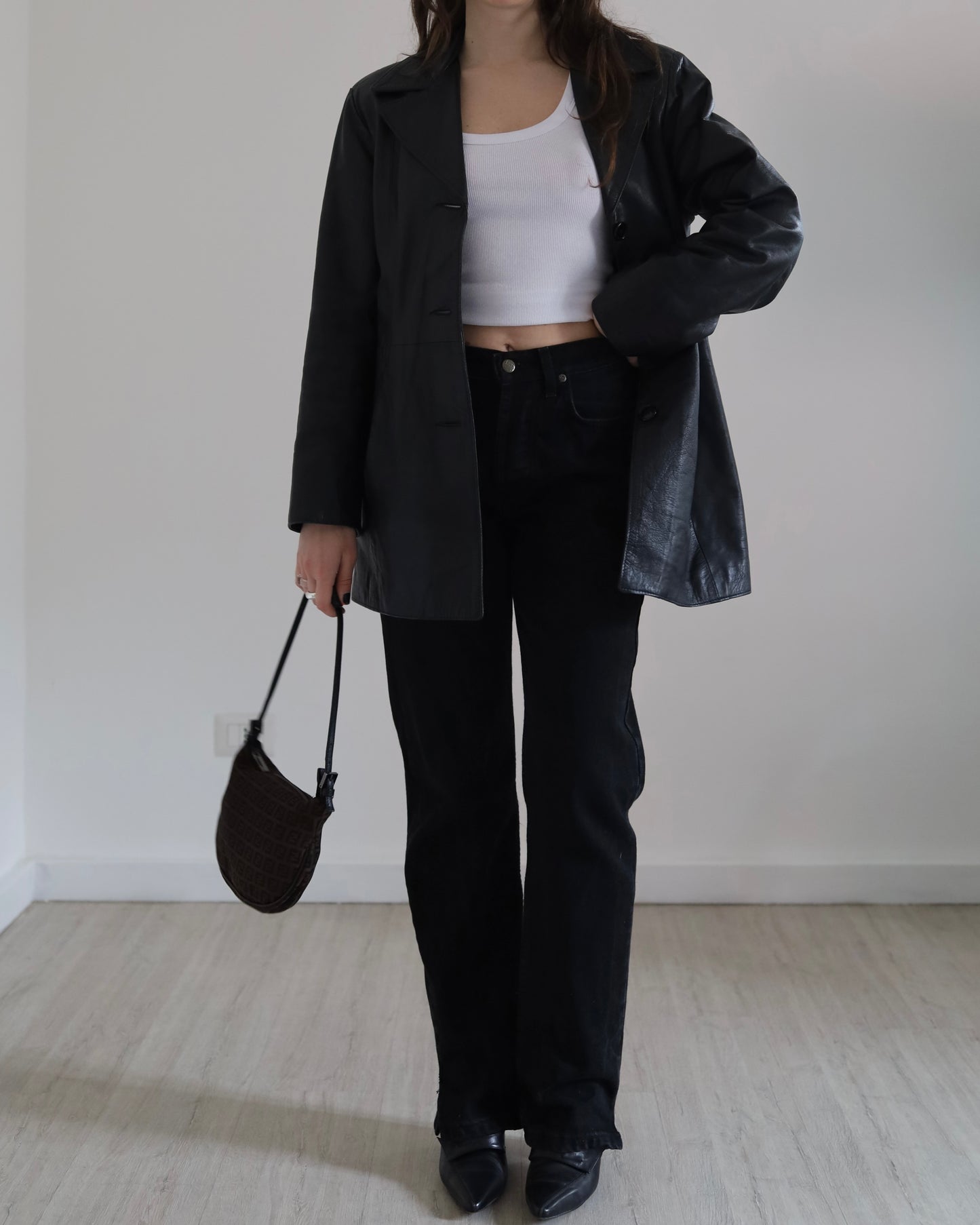 Leather blazer jacket