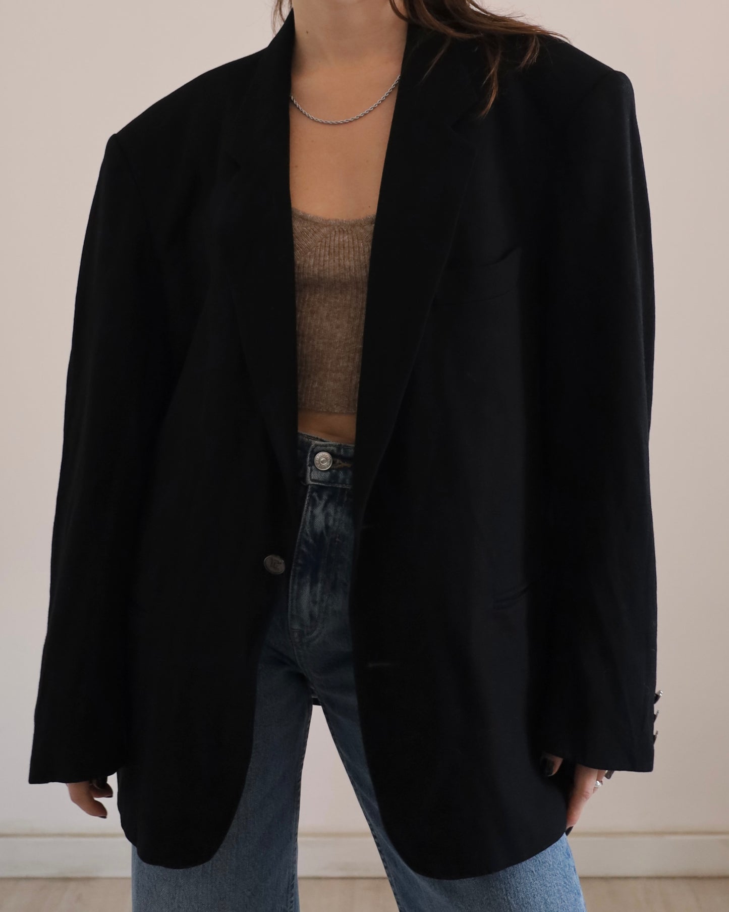 The perfect black wool blazer