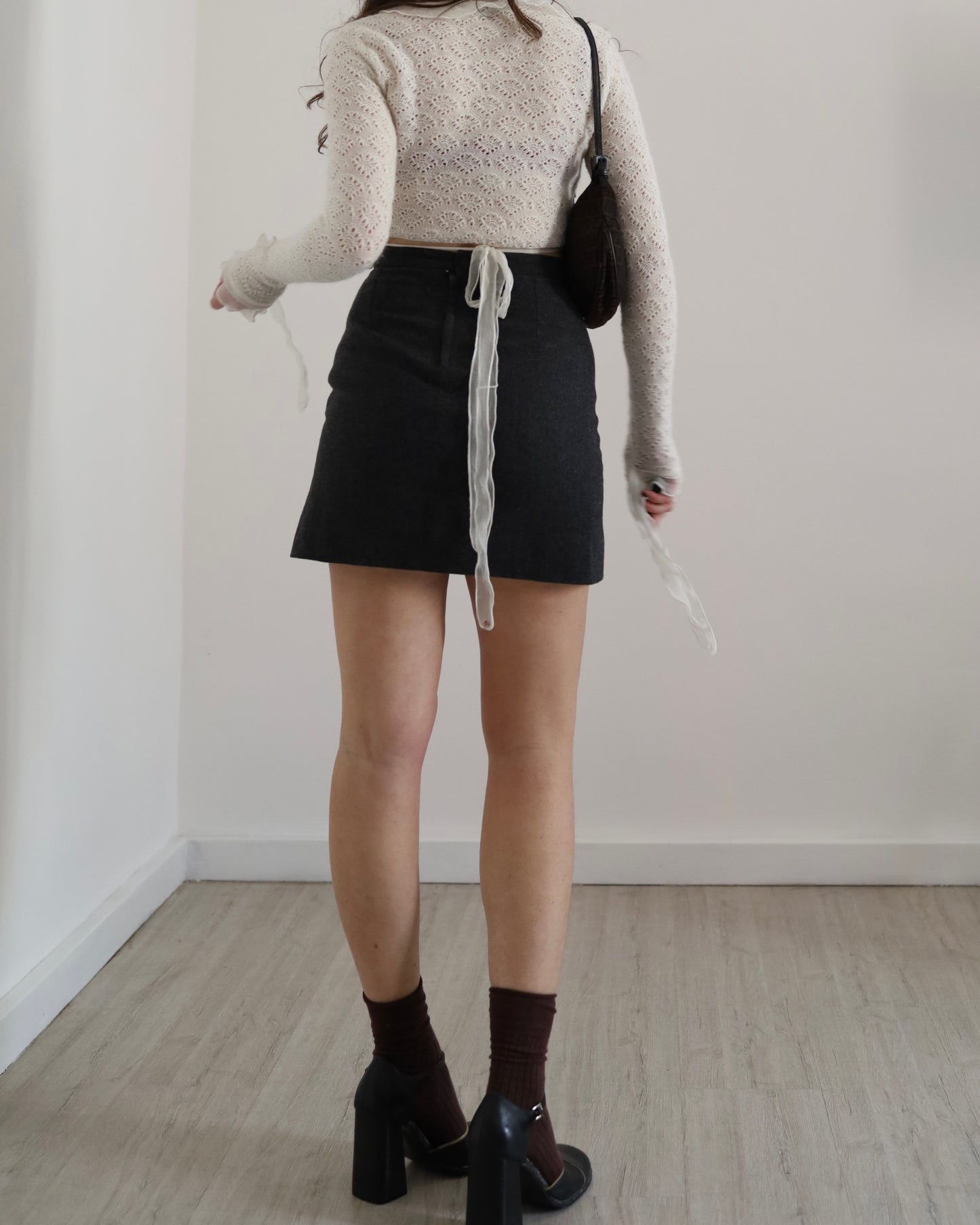 Knit mohair wrap top