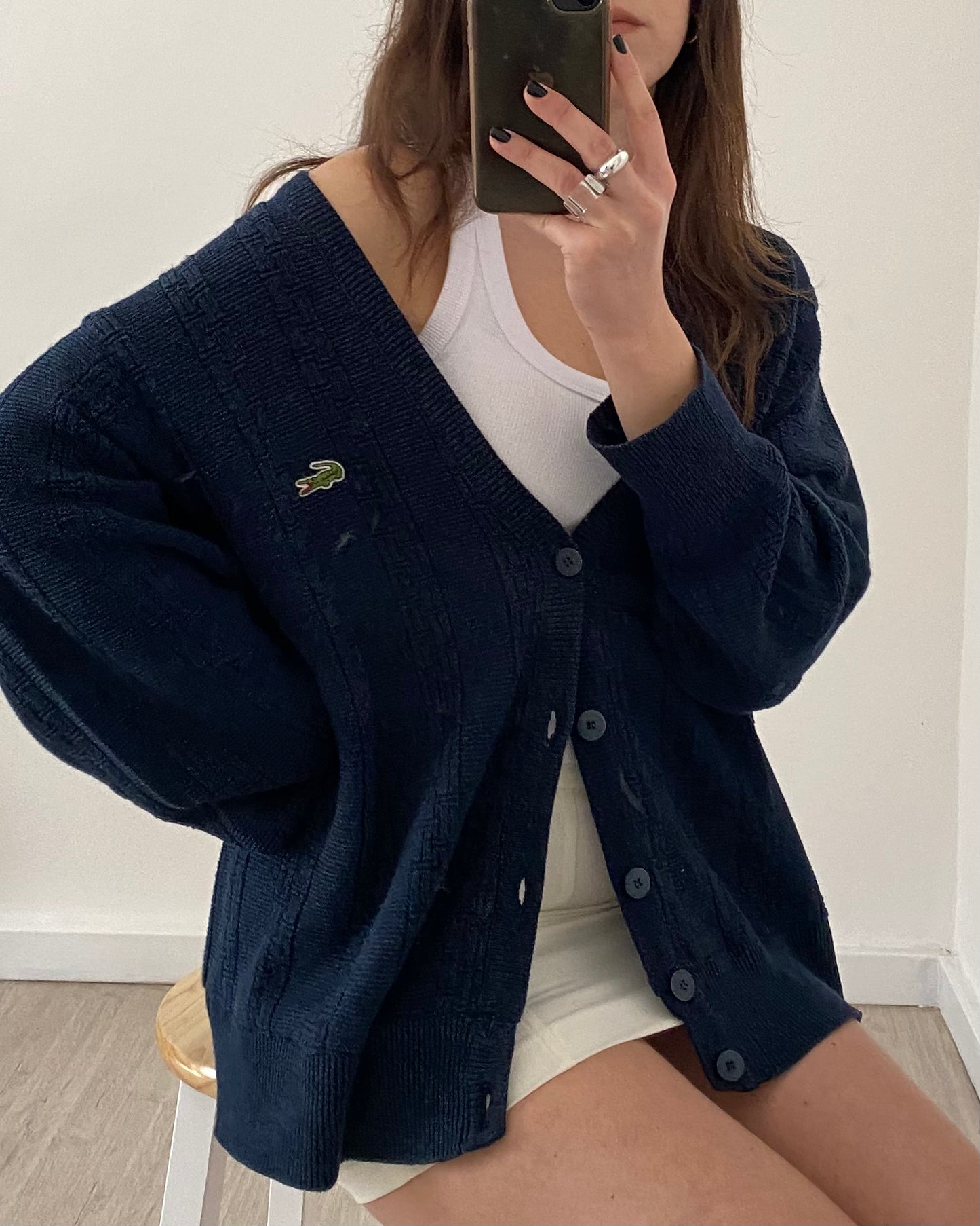 Lacoste navy cardigan