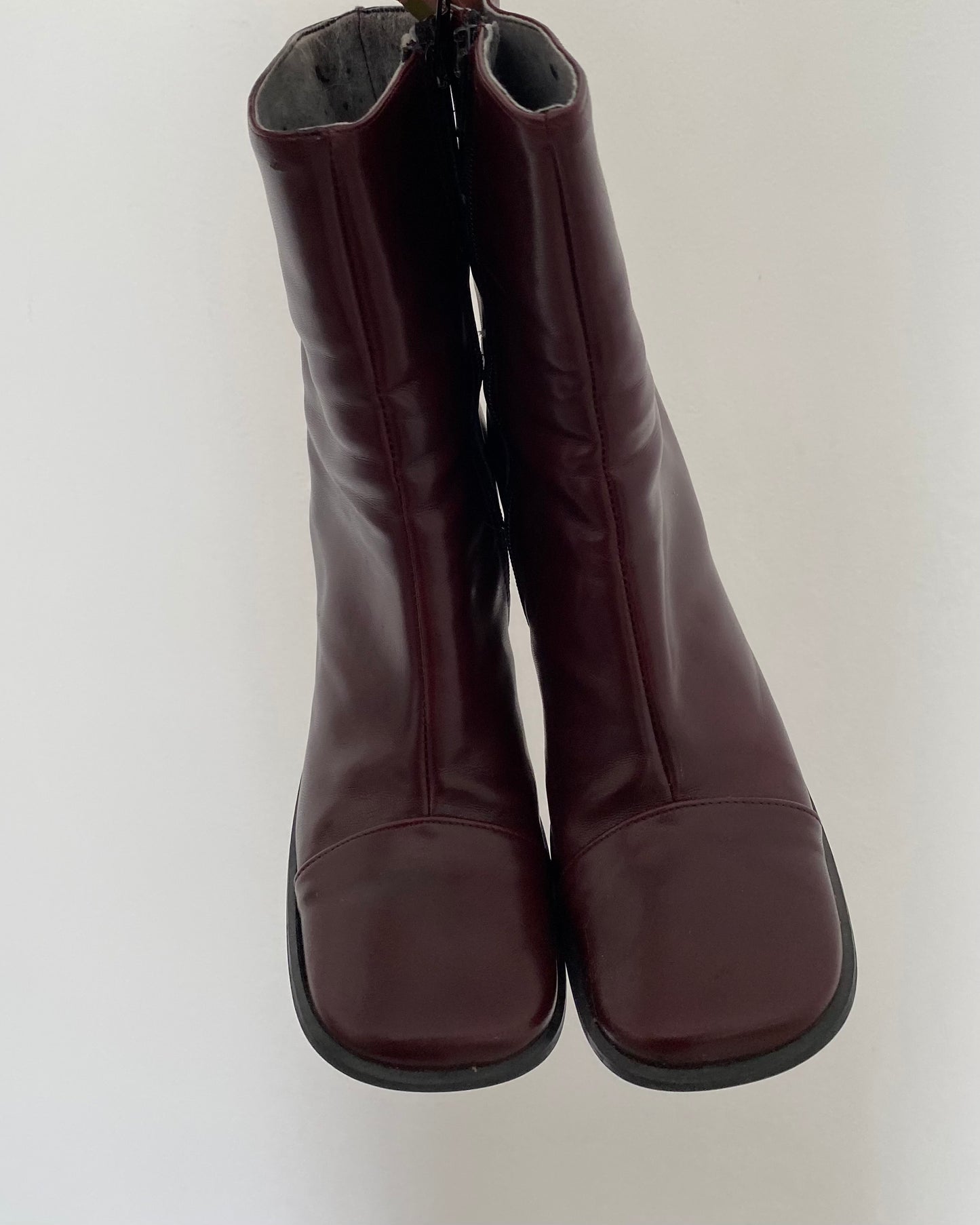 Vintage square toe leather boots