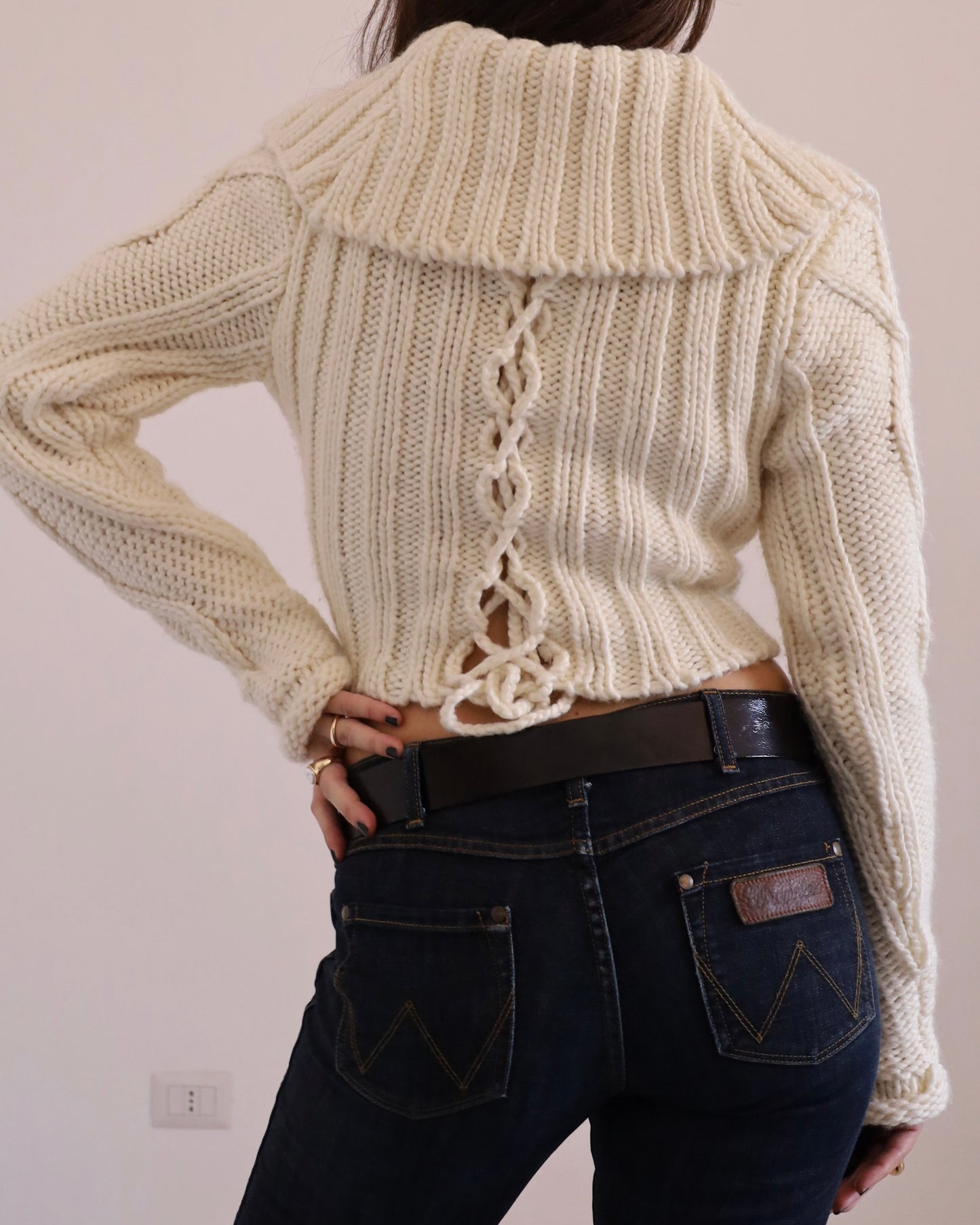 Chunky knit cropped cardigan