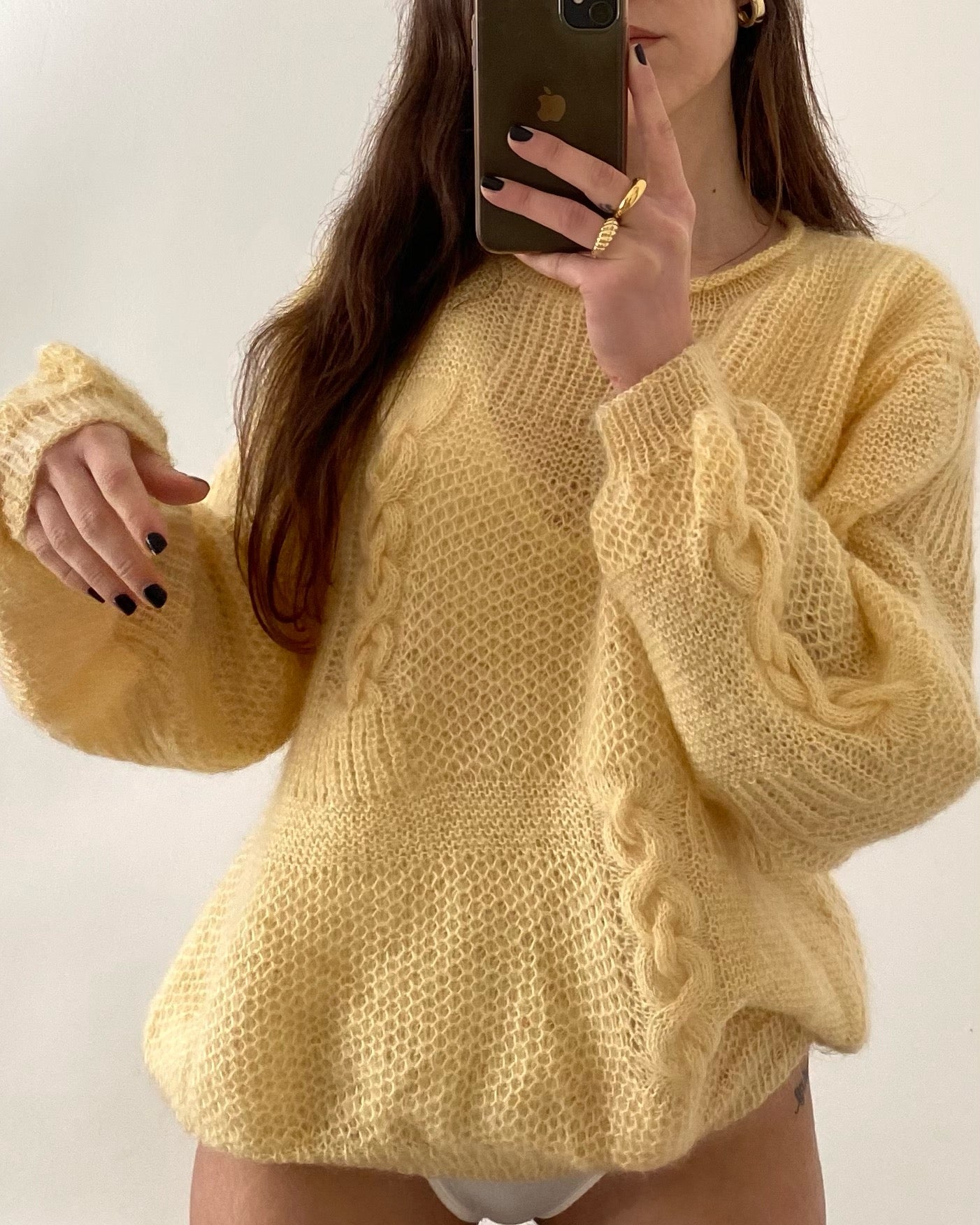 Knitted yellow jumper