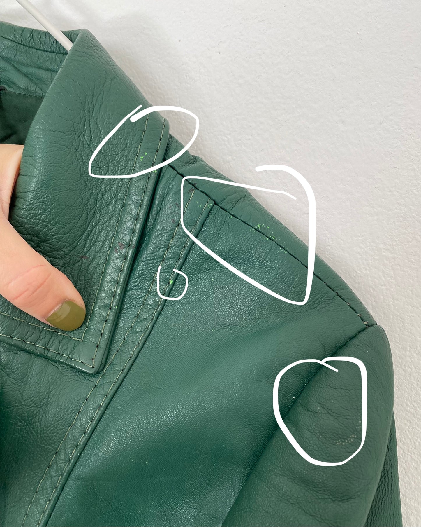 Green leather blazer