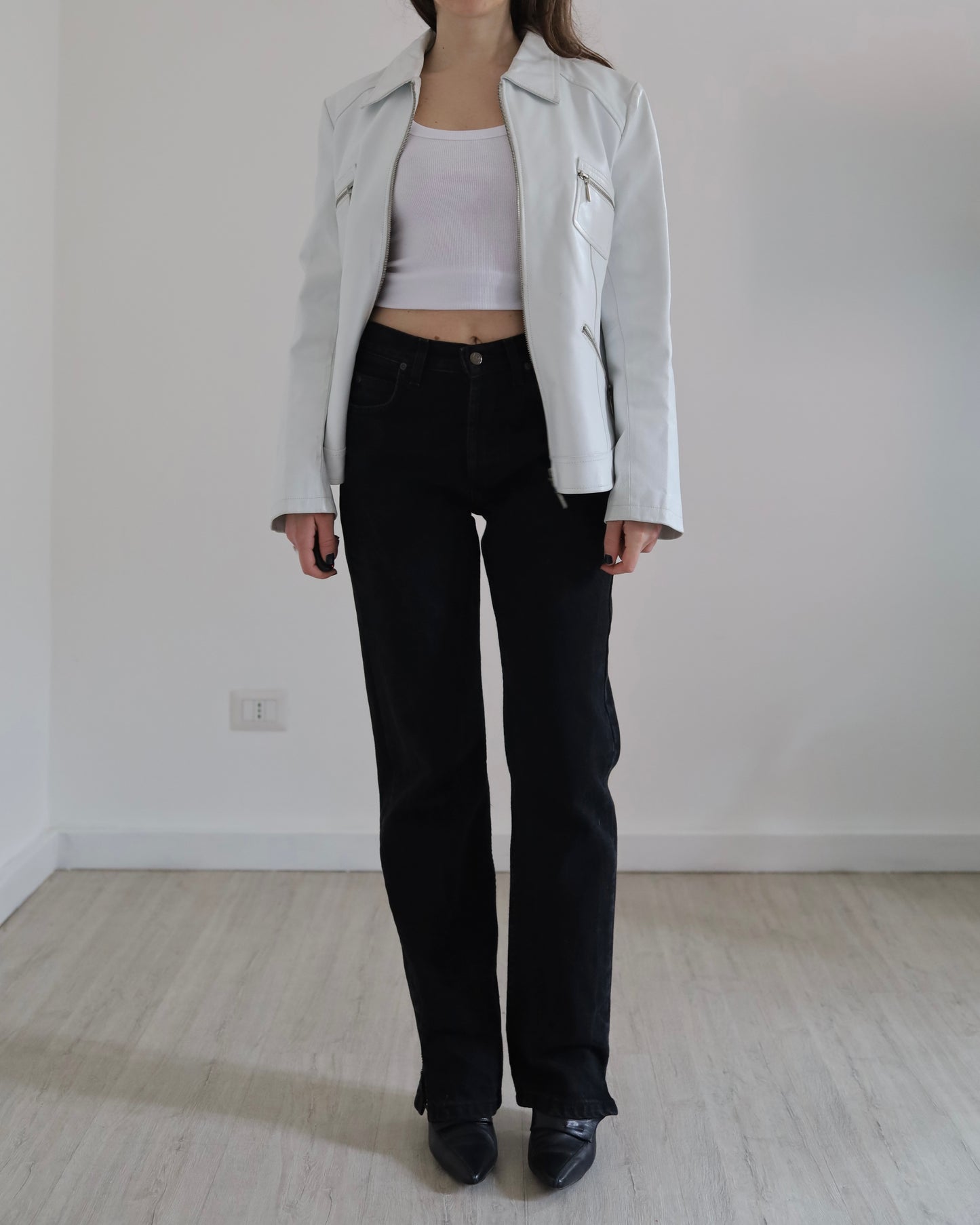 White leather jacket