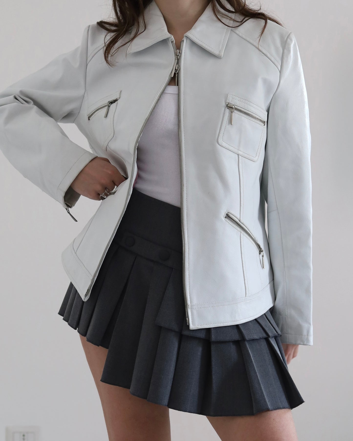 White leather jacket