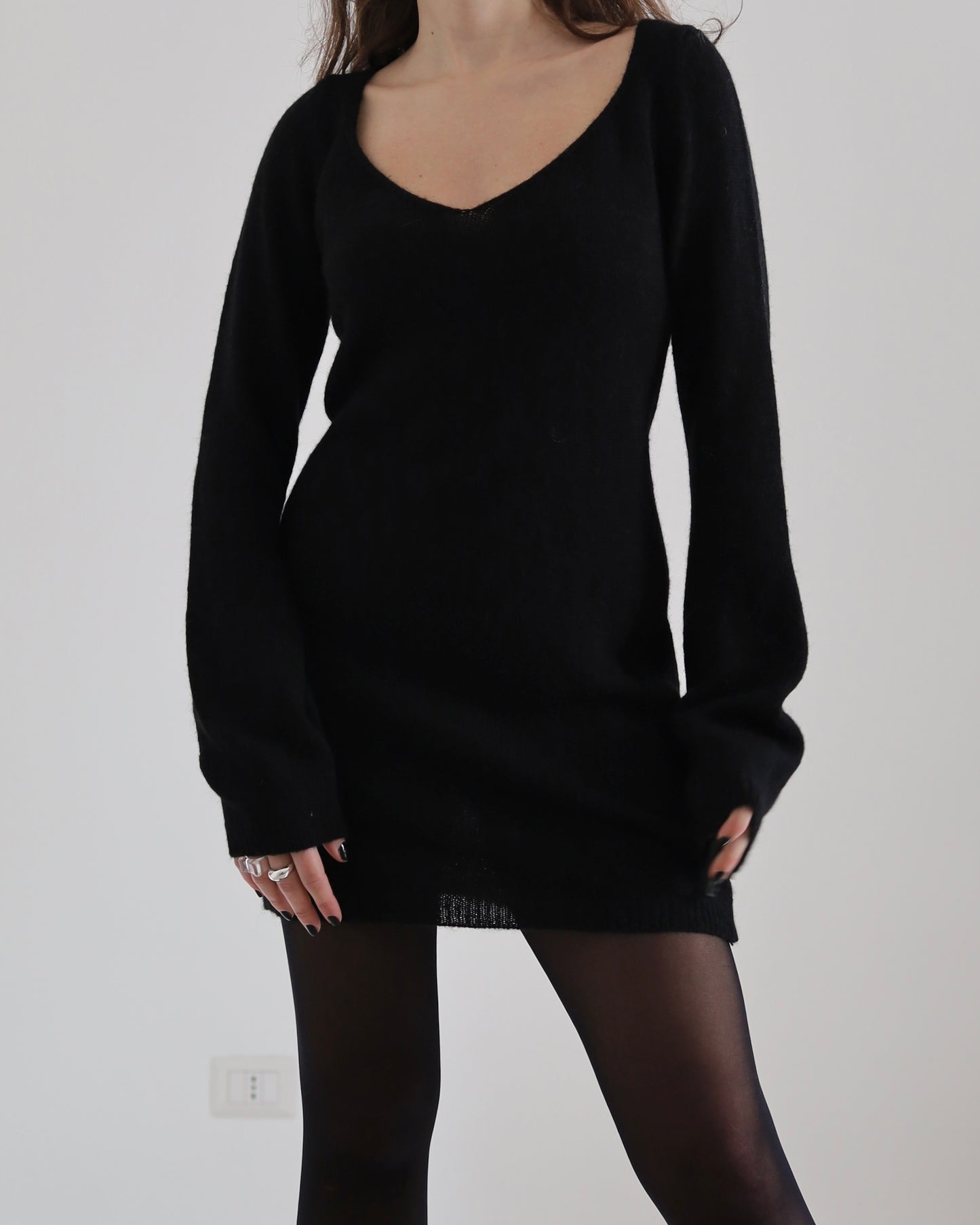 Knit wool mini dress