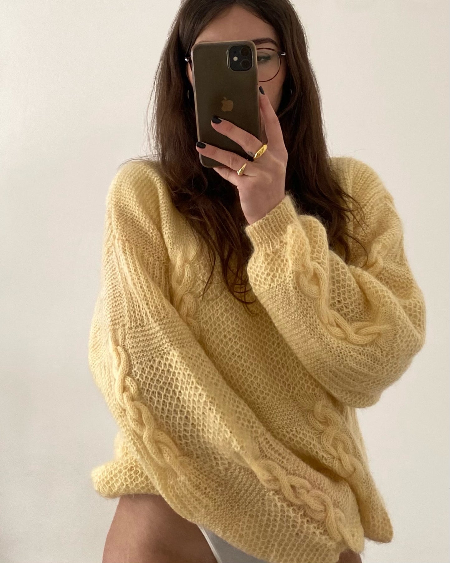 Knitted yellow jumper