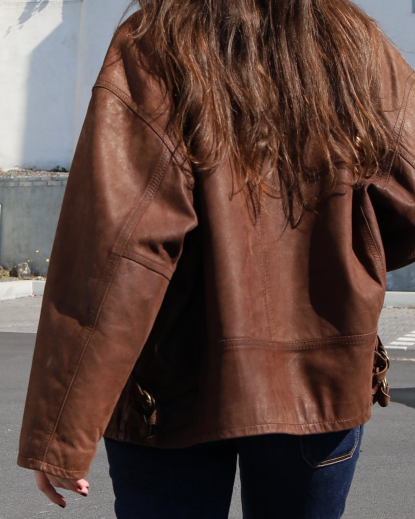 Brown leather jacket