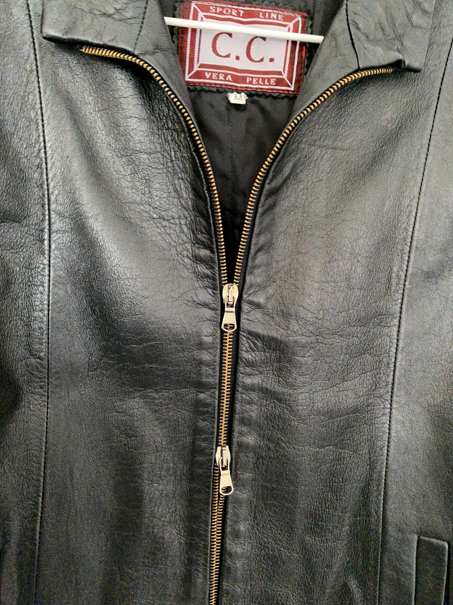 Veste en cuir à double zip