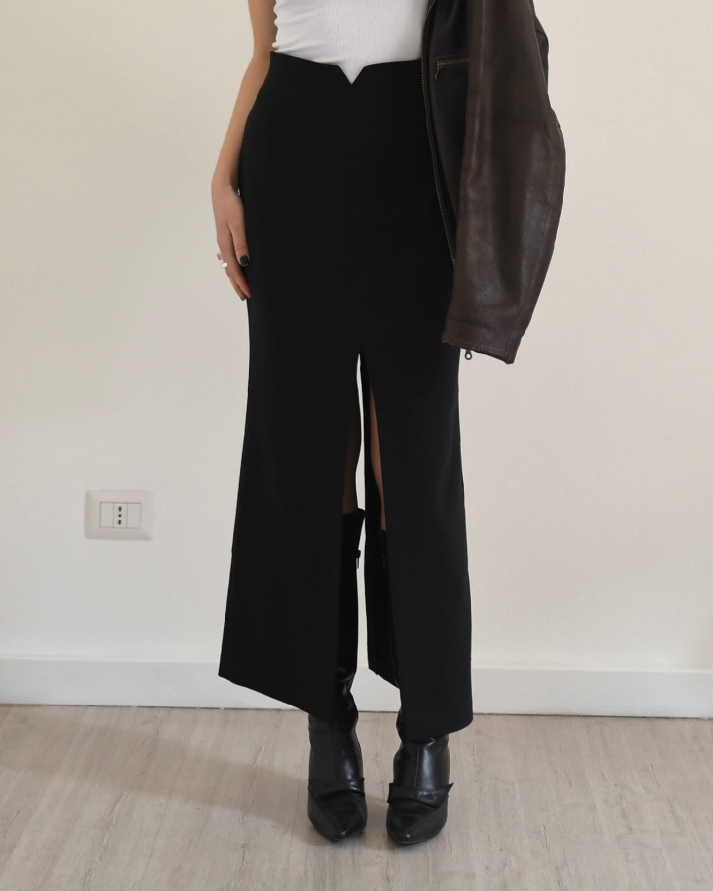 Romeo Gigli long double slit skirt